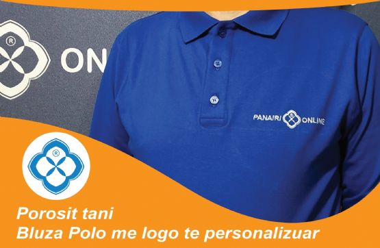 Bluza polo me mënga të gjata  me logo të qëndisura